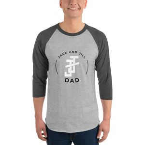 T-shirt décontracté en coton doux Heather Gray & Charcoal à manches 3/4 et col contrastant pour papa - Product Image 1