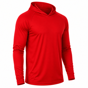 Sudadera con Capucha Roja de Manga Larga para Hombre, Marca Personalizada, Secado Rápido, Poliéster, Color Sólido, Ropa Casual, Temporada de Primavera, Corte Regular, Largo Completo - Product Image 3