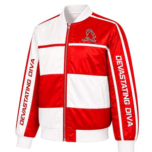 Delta |   Sigma |   Chaqueta Universitaria Theta Sorority Devastating Diva, Color Rojo y Blanco, Cierre de Cremallera Frontal con Logotipo, Chaqueta de Béisbol para Mujer - Product Image 5
