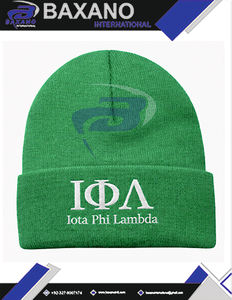 หมวกไหมพรมปักลาย 3 มิติ สีเขียวและสีขาว ของชมรมนักศึกษา Iota Phi Lambda IPL รุ่น Winter Beanie คุณภาพพรีเมียม - Product Image 4