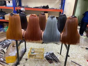 Peluca marrón café recta de hueso suave y sedoso hecha de cabello humano súper doble dibujado vietnamita de alta calidad 100% disponible - Product Image 5
