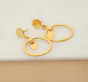 Fournisseur Vérifié de Bijoux en Métal : Boucles d'Oreilles en Laiton Doré, Finition Lisse, Prix d'Usine en Gros - Product Image 2