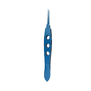 คีมผูกสายยางแบบตรง Bonn Corneal Forceps 1x2 ฟัน 0.1 มม. 6.0 มม. คีมผ่าตัดเคลือบไทเทเนียมสีน้ำเงิน - Product Image 5