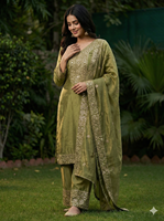 Ensemble de mariage indien en soie brodée avec des paillettes, prêt-à-porter traditionnel, longueur cheville, pour femmes