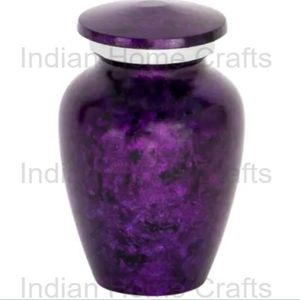 Purple Brass Cremation Urn Keepsake Casket <b>Memorial</b> <b>Vase</b> Metal Remembrance Adult Human Ashes Indian Home Crafts Pet Eco-Friendly - Product Image 4