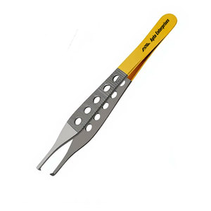 Pinces à tissus en acier inoxydable de qualité supérieure allemande, 1x2 dents, 4,75 pouces, à poignée dorée fenêtrée, pour pansements chirurgicaux et dissection - Product Image 6