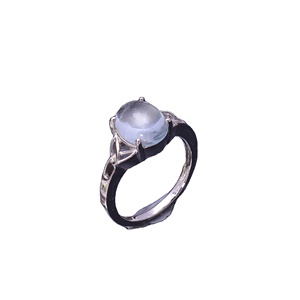 3.1 grammes bague en argent Sterling 92.5 pierre précieuse aigue-marine naturelle forme ovale lisse mars pierre de naissance bijoux en gros - Product Image 1