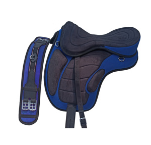 Silla de Montar Freemax sin Montura para Caballo, Azul y Negra, Ligera, Flexible, con Cincha Ajustable, Cómoda para Entrenamiento - Product Image 1