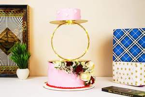 Support à gâteau en métal au design classique, plaqué argent, forme ronde, pour la décoration de table de mariage ou d'anniversaire - Product Image 6