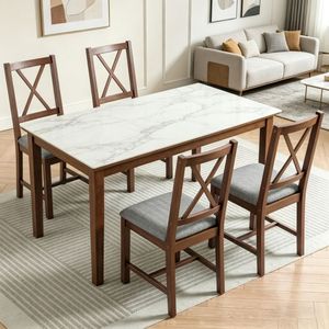Set di 4 Sedie da Pranzo in Stile Rustico con Gambe in Legno di Faggio per Sala da Pranzo, Ristoranti, Esterni e Parchi - Product Image 6