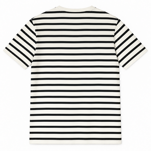 เสื้อยืดผู้ชายลายทางแบบสั่งทำพิเศษ OEM ผ้าฝ้าย 100% คอกลม แขนสั้น สไตล์ลำลอง สตรีทแวร์ ทรงโอเวอร์ไซส์ แฟชั่นฤดูร้อน - Product Image 2