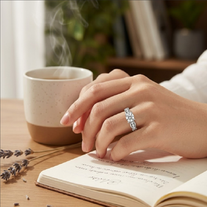 Bijoux d'usine directe de logo personnalisé de haute qualité 18k solide or blanc véritable diamant forme ronde moderne support semi-anneau pour dame - Product Image 2