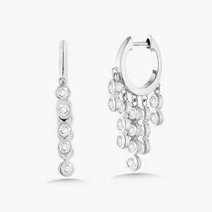 Diamond Hoop Earrings 14K 18K Solid Gold Round Cut Lab Grown Hinge Bezel Set Wedding Minimalist Luxury <b>Huggies</b> Jewelry Wholesale - Product Image 5