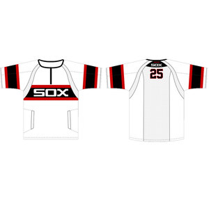 Camiseta de Béisbol para Hombre, Manga Corta, Sublimada, Malla de Poliéster Transpirable, Protección UV, EXITO INTL, Número de Equipo Personalizado, Blanca - Product Image 1