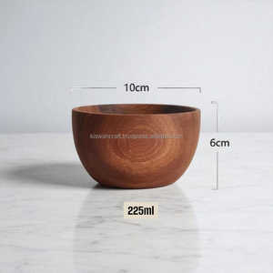 Bol à salade artisanal en bois d'acacia rustique, décoration de cuisine style ferme - Product Image 4