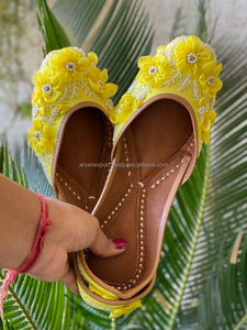 Multi Colored Women's Flip Flop Shoes Punjabi Khussa <b>Jutti</b> Wedding Wear - Product Image 3