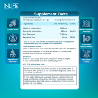 INLIFE GMP Sertifikalı Deniz Magnezyumu 1060 mg Aquamin Kaynaklı Doğal Menşeli Kırmızı Alg Çinko Glukonat Çoklu Mineral Kapsülleri