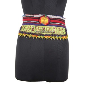 Vintage Belt Belly Dance Bead Afghani Traditional Waist Belt Kuchi Tribal BB072 <b>Old</b> Banjara Real Vintage Handmade Beaded Belts - Product Image 1