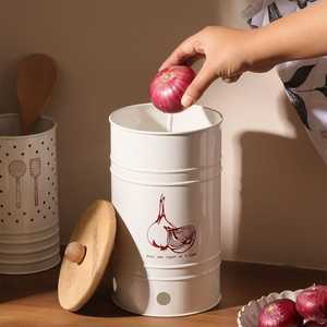 Premium Metal Storage Box with Wooden Lid for <b>Kitchen</b> Countertop <b>Pantry</b> Organization and Stylish Home Decor - Product Image 1