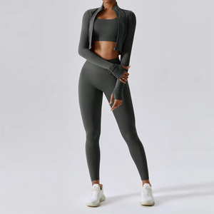 Ensemble de vêtements de sport pour femmes, 2 pièces, short de yoga et haut court sans manches, ceinture, tissu respirant en spandex/nylon, taille haute - Product Image 3