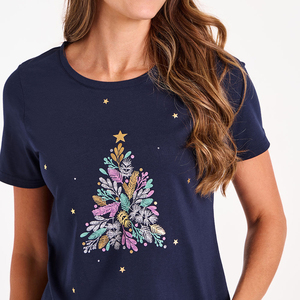 T-shirts amples à manches courtes pour femmes, imprimés et appliqués, en tissu jersey respirant coton-polyester, style streetwear premium - Product Image 4