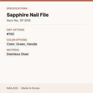 Lima de Uñas Coreana de Zafiro, Grano 150, Logotipo Personalizado OEM para Venta al por Mayor en Salones de Belleza - Product Image 4
