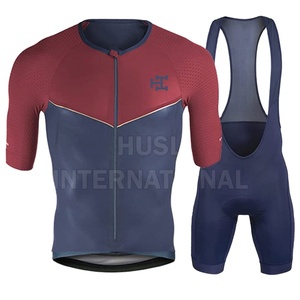 Ensemble de maillot de cyclisme à manches courtes pour homme avec fermeture éclair intégrale, respirant, pour vélo de route, avec short de cyclisme rembourré 5D - Product Image 1