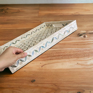 Bandeja con Incrustaciones de Madreperla: Patrón Azul Océano, Bandeja Decorativa para Servir de PERFECT ENTERPRISES - Product Image 6