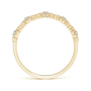 Anillo de Boda Abierto con Diamantes Cultivados en Laboratorio de Corte Redondo y Diseño Floral en Oro de 10K, 14K, 18K y Plata 925, 935 - Product Image 4