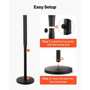 Confezione da 2 Supporti per Insegne in Metallo Resistenti, Alti 1,2 m, con Base in Ghisa Portatile e Design Multi-Foro, Facile Installazione per Insegne da Giardino e Prato - Product Image 5