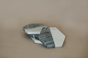 Posavasos Clásicos Casuales Ecológicos de Mármol de 4 Pulgadas, Color Personalizado, Tapetes para Mesa, Hechos a Mano, Diseño de Diseñador - Product Image 4