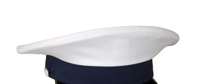 Premium Untrimmed Dress Cap White Crown with Plain Visor, Braided Strap Fittings and High Quality Structured Design - Product Image 5