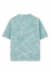 Camiseta de punto para hombre, corte holgado, estilo vintage lavado, informal, largo regular, teñido liso, transpirable, de jersey - Product Image 6