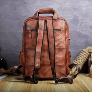 <b>Large</b> Capacity Waterproof <b>Leather</b> <b>Backpack</b> Vintage Anti-Theft Laptop Bag for Business Trip Rucksack LBP-0335 - Product Image 3