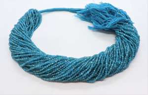 Perles d'apatite bleu néon naturel facettées en forme de rondelle 2 mm, perles de pierres précieuses d'apatite pour la fabrication de bijoux, prix de gros, achetez en gros maintenant - Product Image 4