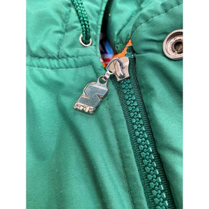 Blouson bomber à capuche vert pour homme, logo brodé, coupe-vent, hiver, décontracté, doublure en polaire polyester - Product Image 6