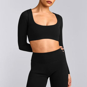Camiseta Deportiva de Manga Larga, Corte Atlético, Transpirable, Tejida, 100% Poliéster, Alto Contenido de Elastano, Color Sólido, Secado Rápido - Product Image 1