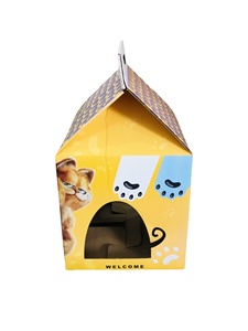 Vente en gros de grattoirs pour chats en carton écologiques, recyclables, de qualité supérieure, personnalisés, abri de divertissement pour animaux de compagnie, emballage en boîte - Product Image 6