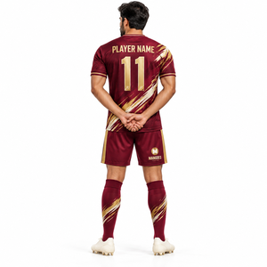 Maillot de football personnalisé sublimé unisexe adulte 100% polyester maille respirante séchage rapide écologique col rond manches courtes - Product Image 3