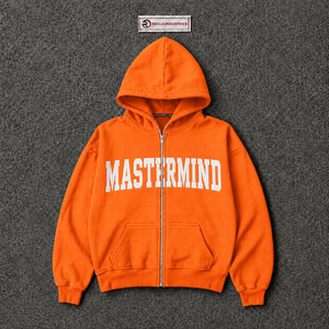 Custom Orange Oversized Zip Up Hoodie Men Streetwear <b>White</b> Graphic Print Drop Shoulder Full Zipper Hooded <b>Sweatshirt</b> Casual Wear - Product Image 5