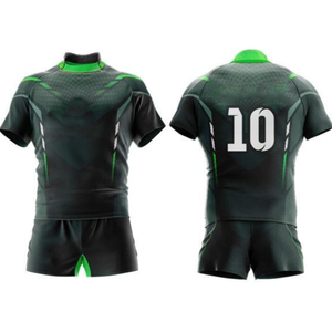 Uniforme de rugby élégant, short imprimé par sublimation, taille élastique, tissu respirant antibactérien, haute qualité, personnalisable à l'avant - Product Image 1