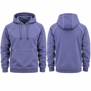 Sweat-shirt à capuche réfléchissant haute visibilité pour homme, respirant, décontracté, pour le travail en hiver, contraste violet haute visibilité - Product Image 1