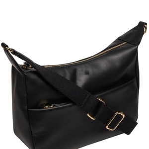 Sac bandoulière élégant en cuir noir pour femme avec poche avant zippée et sangle réglable – Fabricant et fournisseur - Product Image 2