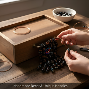 Cuentas Sueltas de Vidrio Lampwork en Combinación de Color Negro |   Proyectos de Manualidades y Creación de Joyería Hechos a Mano con Múltiples Formas |   Cadena de 8 pulgadas - Product Image 4