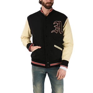 Vestes de baseball personnalisées avec logo, en laine, pour hommes, avec manches en cuir, vestes varsity en laine, vestes varsity de lycée. - Product Image 1