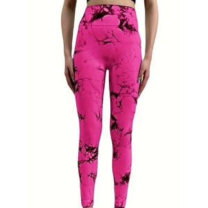 Leggings de Compresión para Mujer, Tejidos, Cintura Media, Transpirables, Sin Costuras, 100% Algodón, Colores Personalizados, Impresión Puff, Venta al Por Mayor - Product Image 2