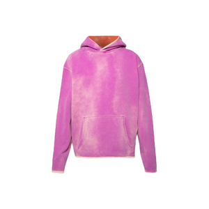 Sweat à capuche épais en molleton français délavé à l'acide, style urbain vintage, coupe oversize, 100% coton, motif imprimé, taille XS, hiver - Product Image 4