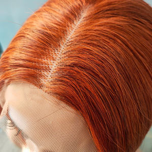 Human <b>Hair</b> Wig Orange <b>Color</b> With Closure 100% Vietnamese Bone Straight Quality Super Human <b>Hair</b> High Quality - Product Image 5