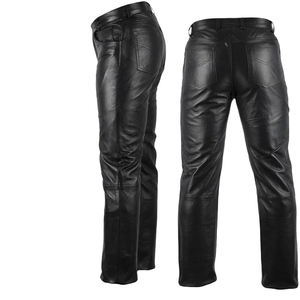 Mens Leather Pants Slim Fit <b>Trousers</b> Motorcycle Riding Pants Casual Fashion Streetwear Outdoor <b>Travel</b> Durable Comfortable Wear - Product Image 5
