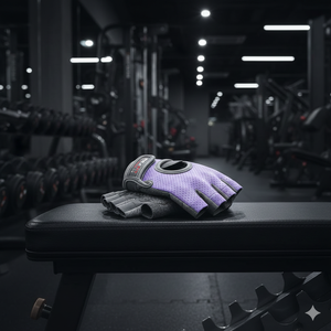 REXFIT Half <b>Finger</b> Gym Gloves PU UV Protection Waterproof Breathable Mesh Adjustable Wrist <b>Strap</b> Purple for Fitness Training - Product Image 3